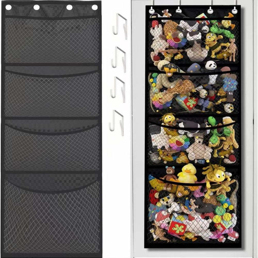 Large Size Wall-Mounted Storage Bag Mesh Toy Organizer New Hanging Bag  Kid's Dolls