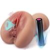 2 i 1 automatisk mannlig mastubrator realistisk vagina elektrisk lomme fittevibratorer 3D anal vaginal sexleketøy for menn onani