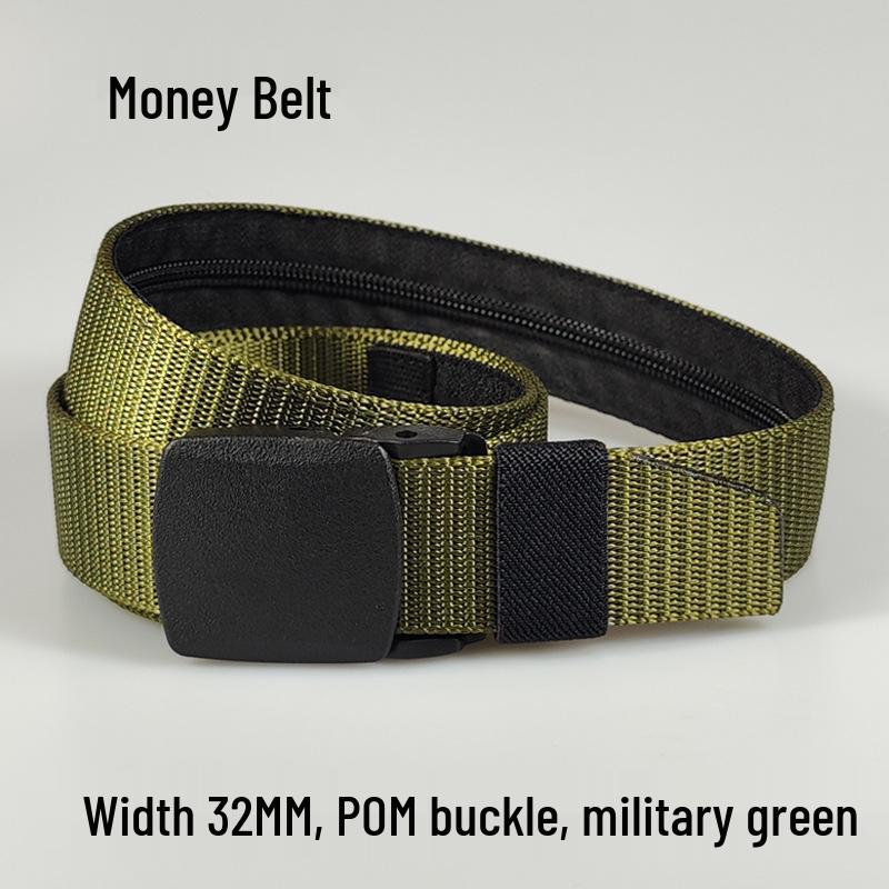 Women's Anti-Theft Tactical Nylon Waist Belt - Outdoor Safety and Money-Hiding Function.
