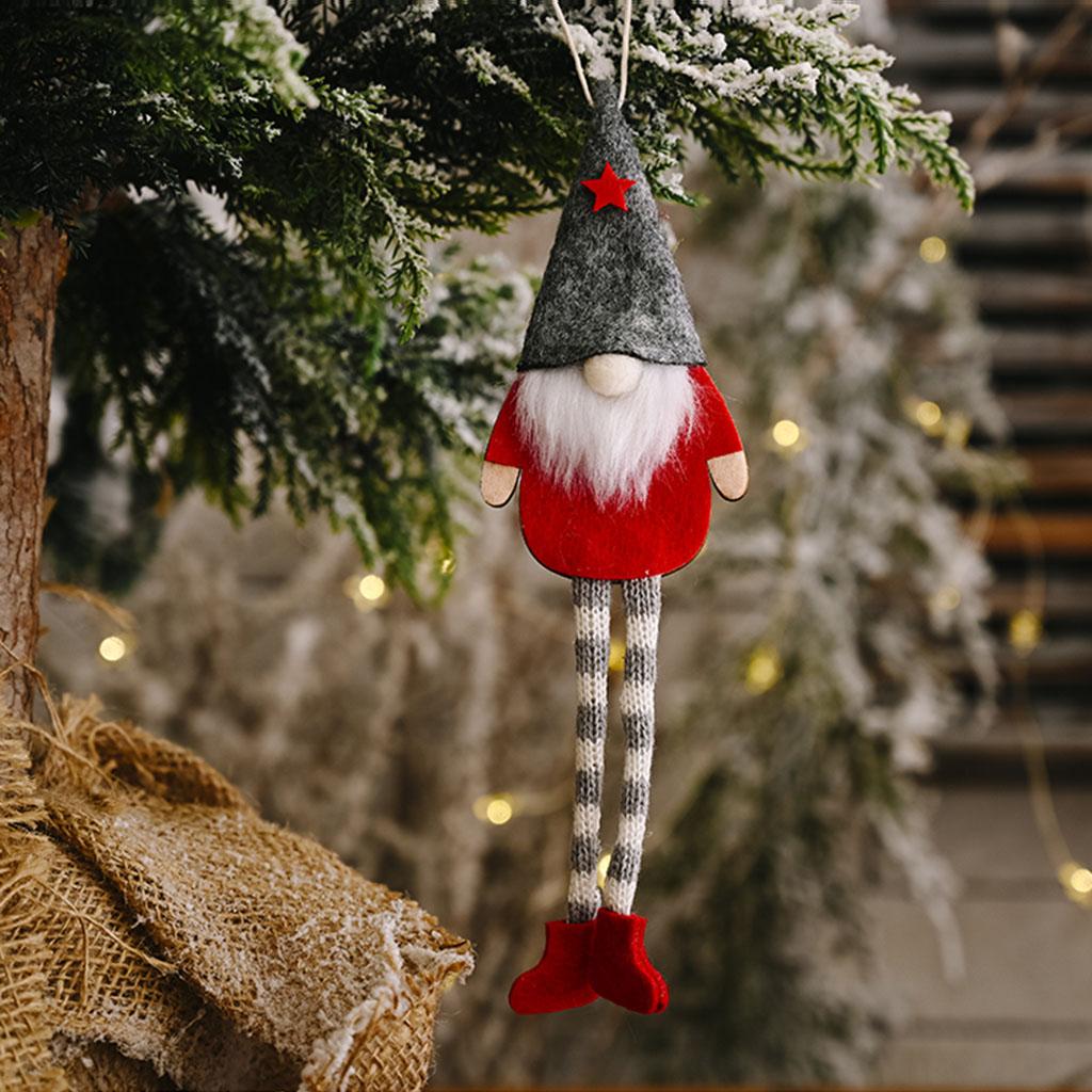 Christmas Gnome Pendant 6pcs Long Leg for Doll Xmas Festival Baby Shower Decorat