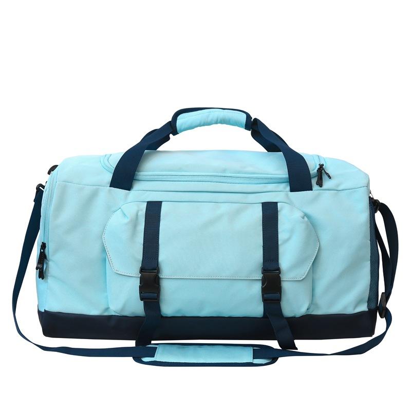

trendy and cool color matching large-capacity commuting sports travel fitness bag 25 new fashionable and simple shoulder messenger bag светло-синий