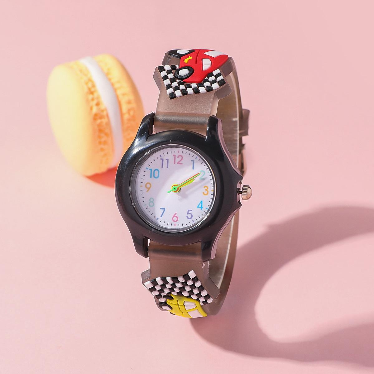 

New cartoon watch 3D sticker surface fine quartz watch car airplane children s watch кофейный