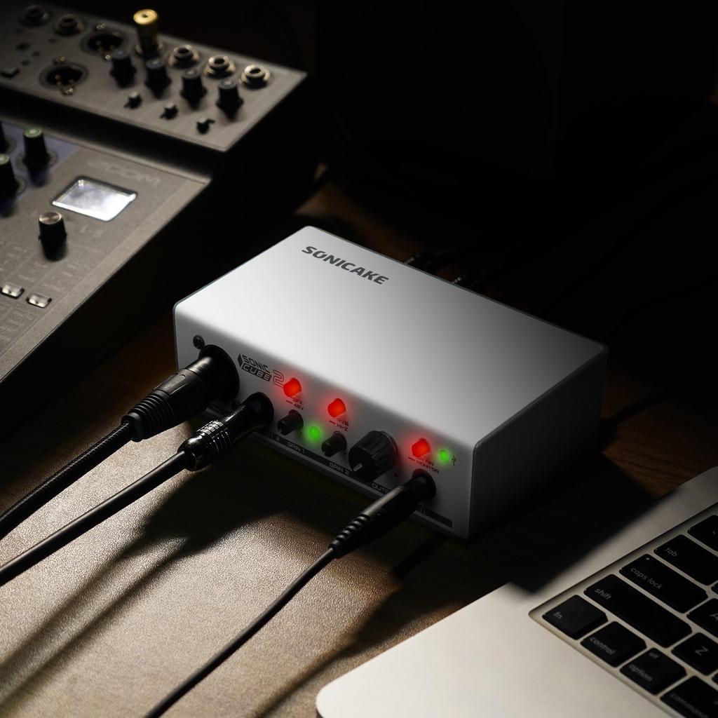 Sonicake Sonic Cube II Audio Interface with OTG USB and XLR DTM Compatible with and Music Home Live and with Guitar Amp Modeling and DSP Effects