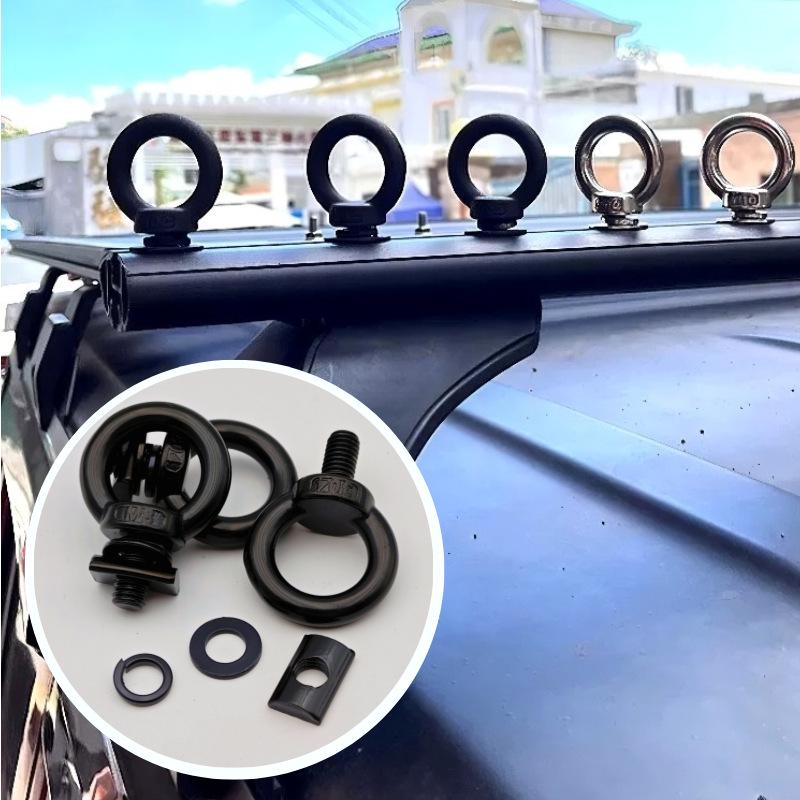 Black 304 Stainless Steel Eye Bolts for Roof Platform Luggage Rack Extension T-Slot Accessories