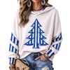 Women's Casual Hooded Sweatshirt with Christmas Letter A Print for Holiday and Everyday Wear