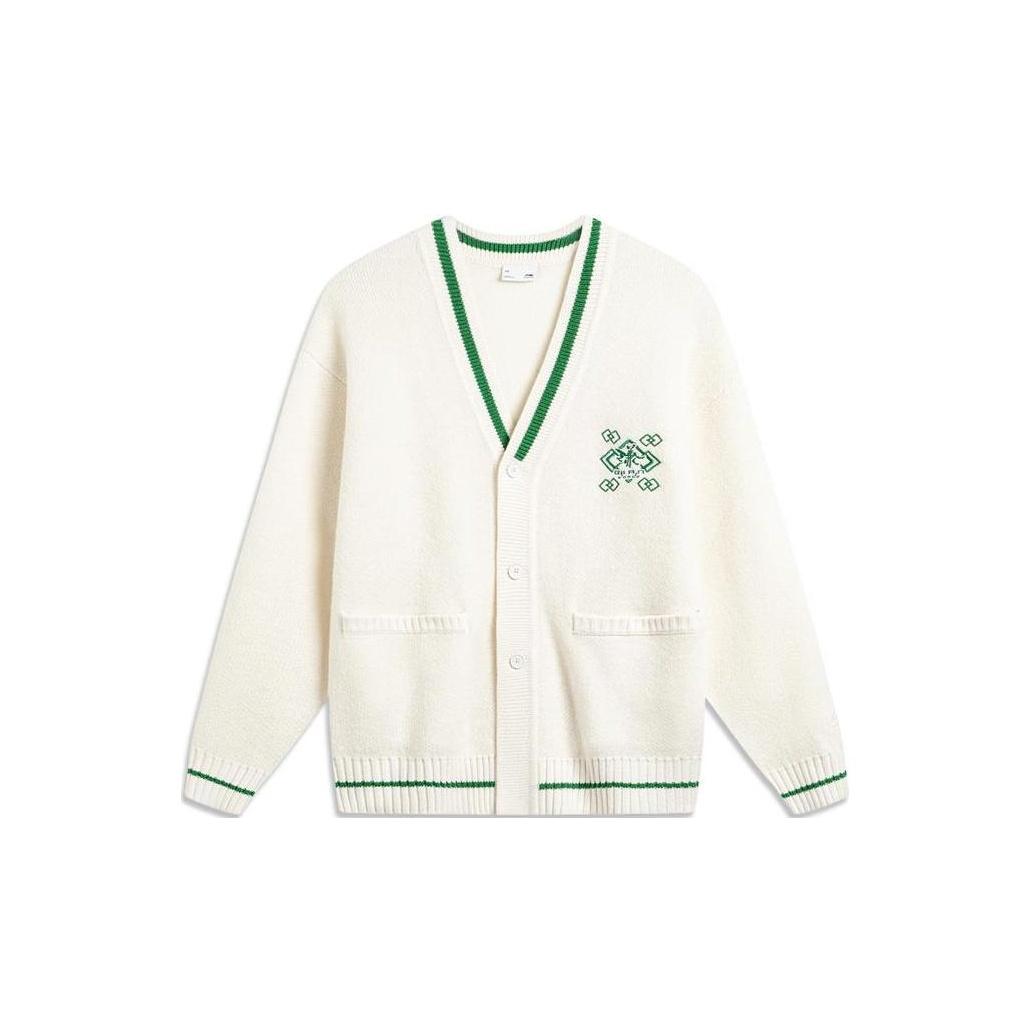 Li-Ning Unisex Lifestyle Embroidered Knit Cardigan White AMBT245-1 M