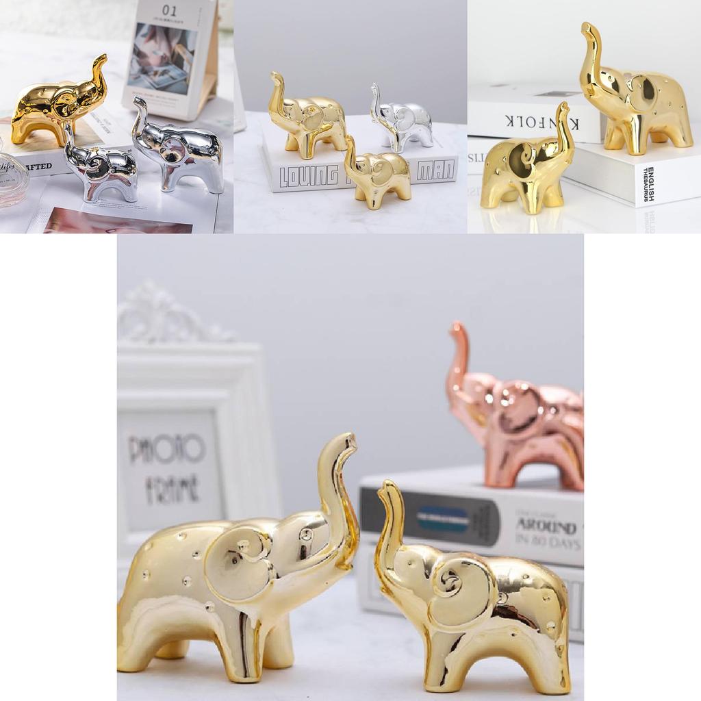 Elegant Ceramic Elephant Figurine As A Decorative Accent For Home And Office Spaces