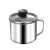 Glass Lid Bacon Grease Container Deep Fryer 1.3L Keeper With Handle Easily Refill Filter Pot Grease Strainer , With Glass Lid