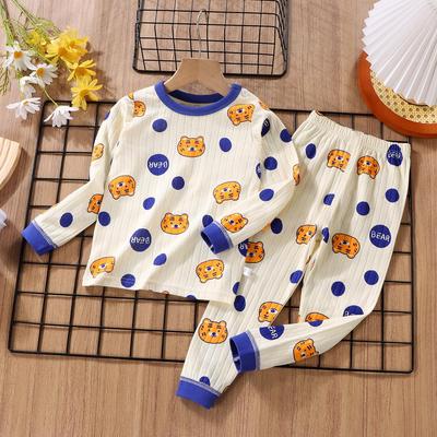 Set Pijama Bumbac Mânecă Lungă pentru Copii 2023 - Haine de Toamnă pentru Băieți și Fete cu Pantaloni Dublu Strat