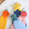Cute and Fun Hanging Coral Fleece Baby Hand Towel Children's Water-absorbing and Quick-drying Cartoon Square Towel