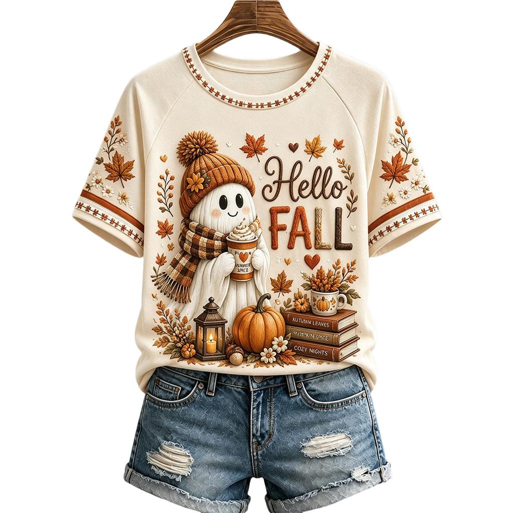 Dames Casual Halloween Print Pullover T-shirt