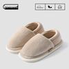 Men's and Women's Thickened Cotton Slippers: Fleece-Lined, Heel-Covering, Warm Indoor Shoes for Winter.