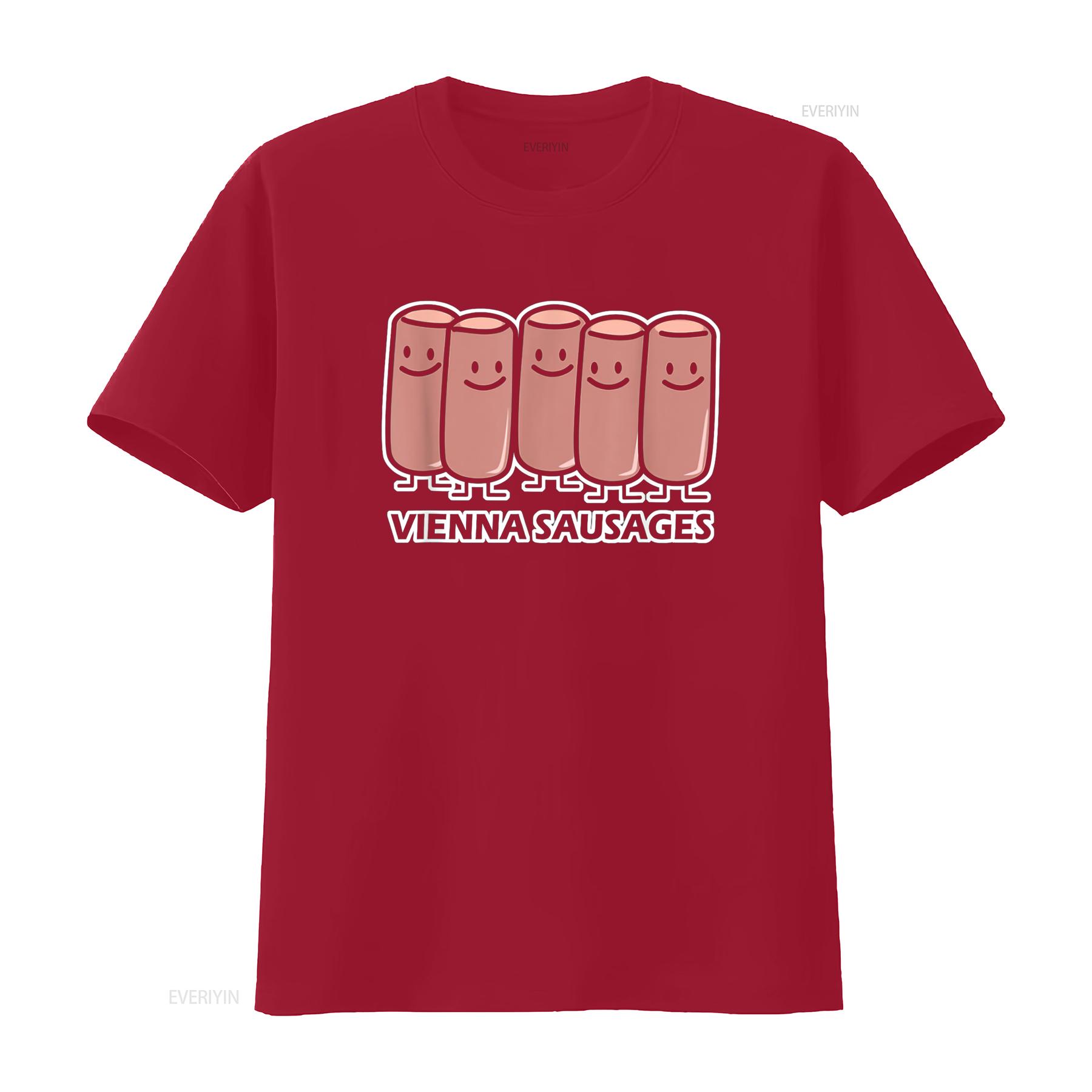 

Vienna Sausages friends canned meat sausage group T Shirt vintage Washed Casual Top For Everyday Wear Stylish homme graphic S