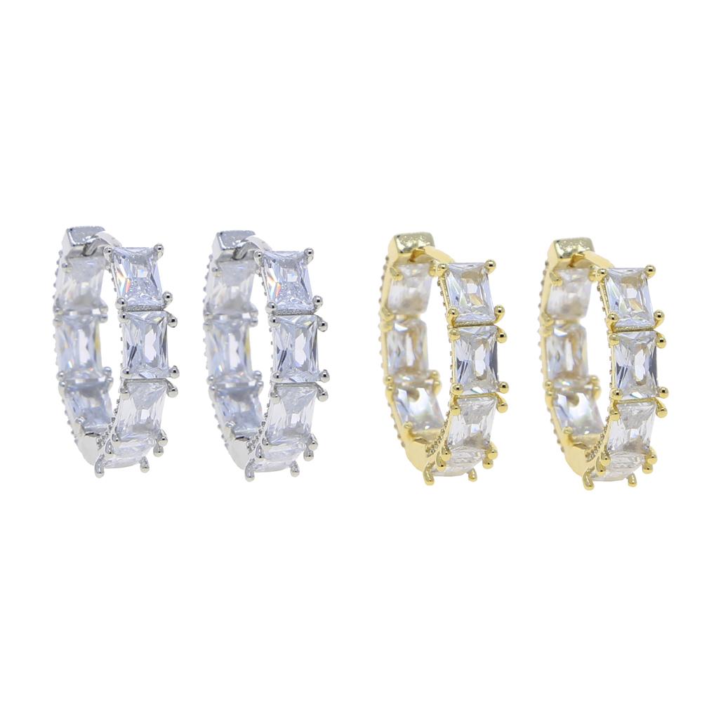 2023 Top Quality Gold Silver Plated Cubic Zircon Dainty Round Hoop Earring Minimalist Jewelry for Women Girls25mm 40mm