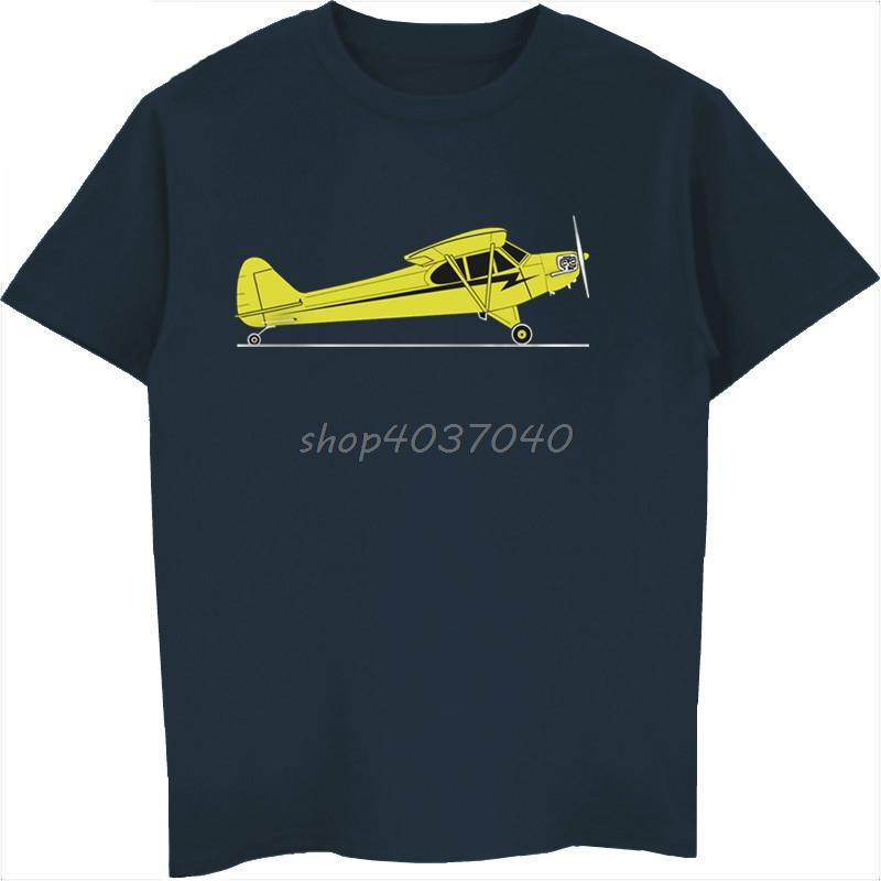 New Unisex Cotton Short Sleeve T Shirt Aeroclassic PPL Pilot Piper Cub Aircraft Tshirt Cool Tees Tops Harajuku Streetwear S