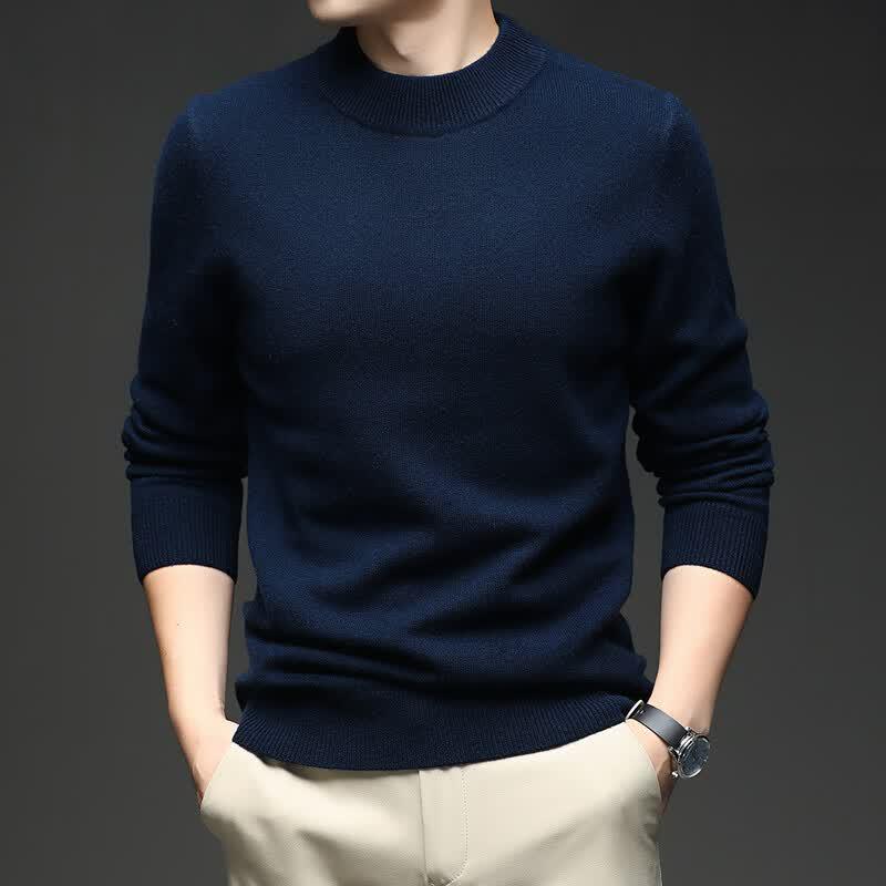 IMAGINEX Men's Merino Wool Semi-High Collar Sweater
