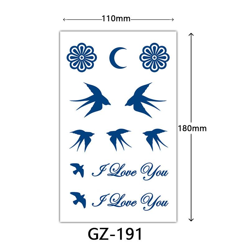 Herbal Semi-Permanent Tattoo Sticker, Animal English Totem Tattoo Sticker, Sweat-Proof Waterproof Tattoo