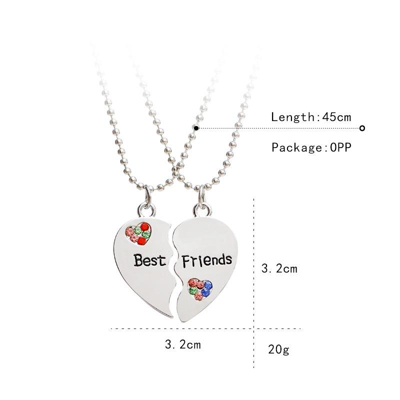 Pair of Best Friends Heart Necklaces Best Friends Forever Crystal Friends Necklaces Pick Crystal 2 Crystal Best Friends BFF Necklaces
