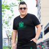 Fat Men Plus Size Plus Size Short-sleeved V-neck T-shirt Pure Cotton Extra Large Loose Half-sleeved T-shirt Top 7XL