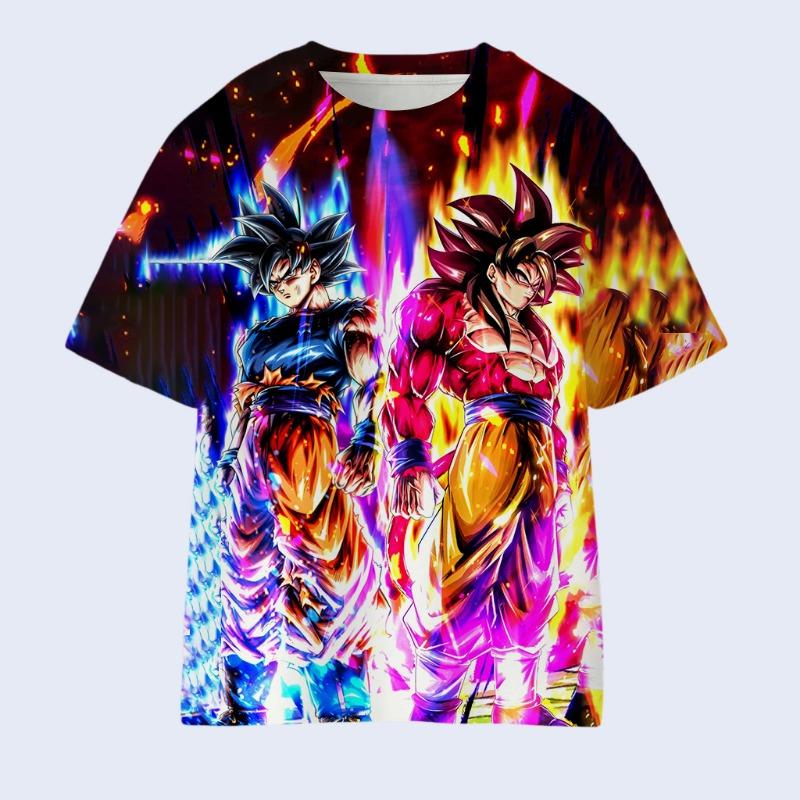 New Japanese Dragon Ball Anime Merch T-Shirt Trendy Y2K Style Design Unisex & Kids Loose Fit Short Sleeves for Summer