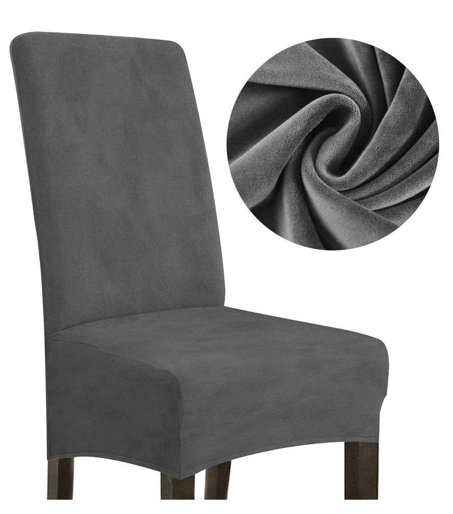Cover Chair Thick Velvet Dark Gray Size L Large High Backrest 70Cm