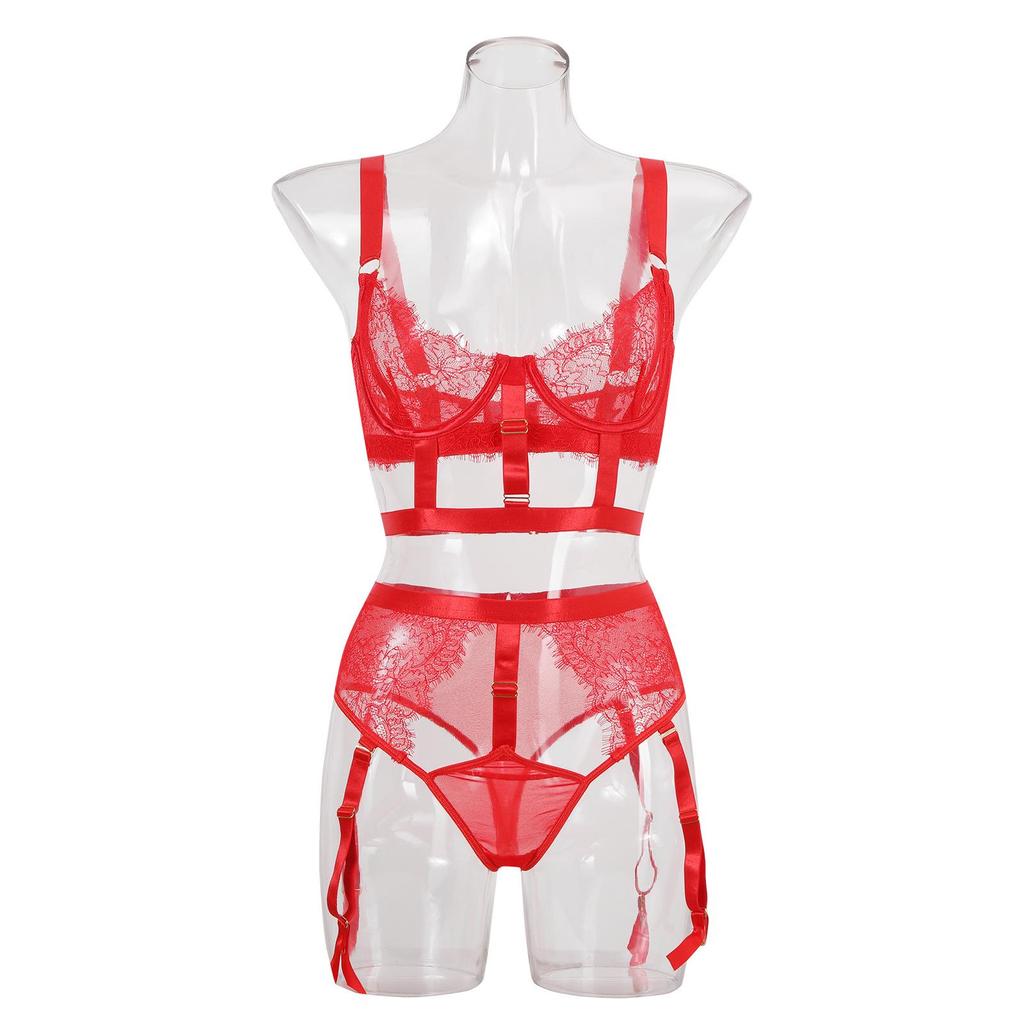 Sexy Eyelash Lace Lingerie Set: Camisole & Body Shaping Split for Women