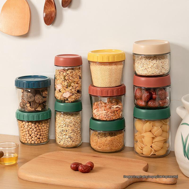 Glass Sealed Lid Container for Yogurt, Tea, Coffee, Dried Fruit, Honey, and Bird's Nest Portioning