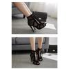 Large size open-toed women's sandals rubber lace-up high heel (6-8cm) stiletto one-word mesh