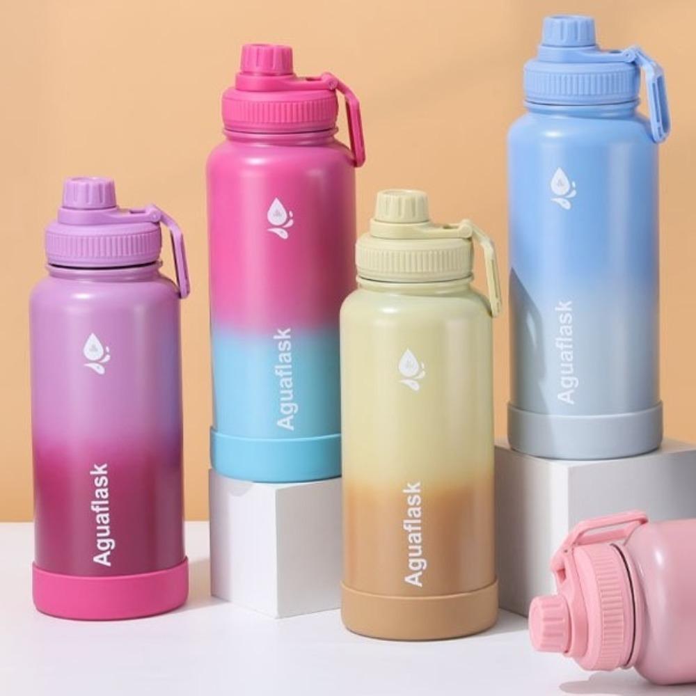 1L Sport Thermos Cup Gradient Thermal Water Bottle Tumbler Insulated Water Bottle  Fitness