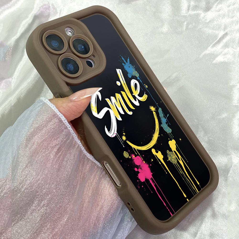 

JT482 Smile brings positivity for iPhone 17 16 15 14 13 Pro Max Samsung S26 S25 Ultra A17 A07 A56 A16 A15 A14 Xiaomi 15T Redmi 15c 14C Soft Case Redmi 15C 4G/5G(171.6) коричневий