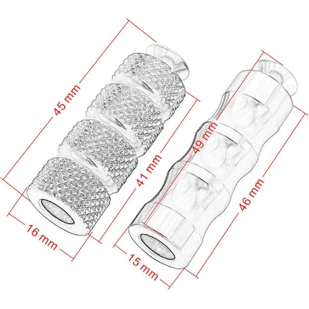 Motorcycle Brake Foot Pegs CNC Machined for M6 6mm Mounting Bolts Compatible with Custom Rearsets and Aftermarket Motorbike Modifications