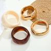 Popular Bracelet Retro Hong Kong Style Smudged Stone Pattern Wide Edge Jewelry Metal Light-sensitive Hand