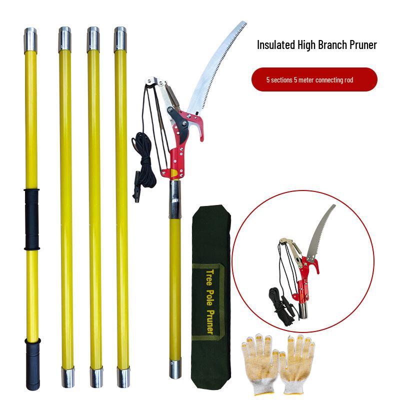 Telescopic High-Altitude Branch Lopper with Pulley, Long Handle Saw & Pruning Shears for Garden & Tree Maintenance.