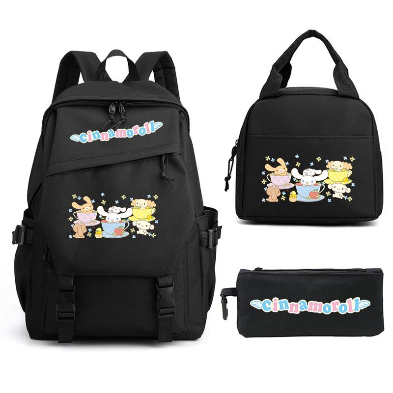Cartoon Puppy Printed Schoolbag Set Backpack + Lunch Bag + Pencil Case Three-Piece Set