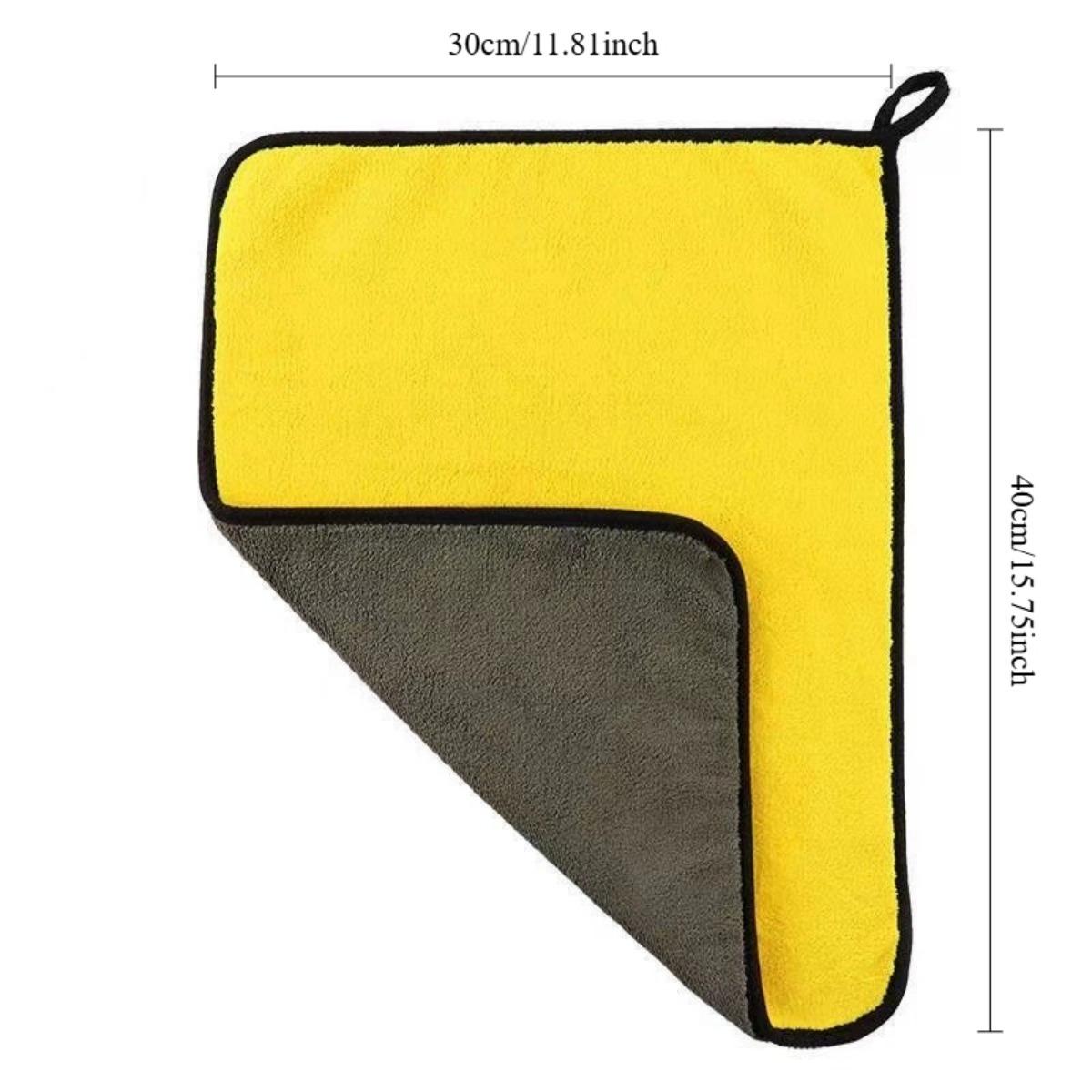 

4 шт. в упаковке из микрофибры для сушки автомобиля, салфетка с двойной петлей для чистки автомобиля, ультраабсорбирующее, не царапающееся полотенце для ухода за автомобилем, для грузовиков, внедорожников, автофургонов, мотоциклов серый/жёлтый