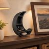 Crescent Moon Shape Storage Rack Faux Crystal Natural Stone Display Rack
