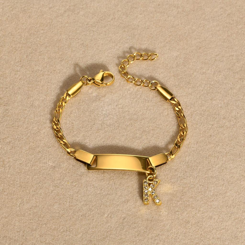 Stainless Steel Children'S Bracelet, Women'S Fashion 26 English Alphabet Jewelry, Simple Jewelry 798