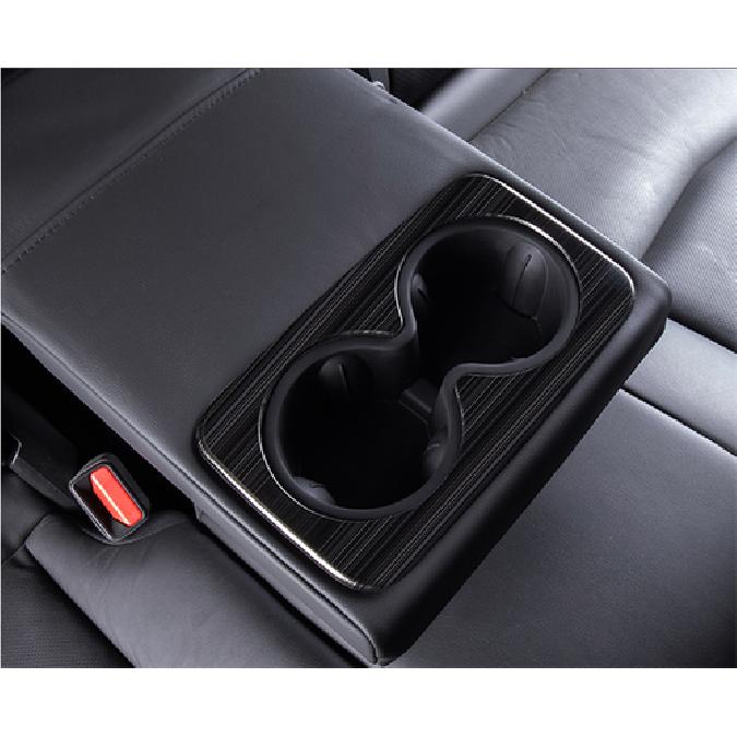 Fit For 2016- Cadillac XT5 Black Titanium Rear Water Cup Panel Cover Trim