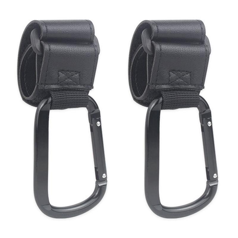 1/2pcs PU Leather Baby Stroller Hooks Pram Cart Organizer 360 Degree Rotatable Hook Stroller Accessories WNGG02