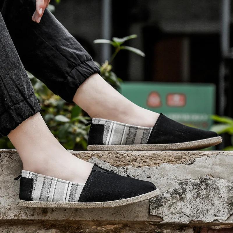 Spring shoes men's loafers walking shoes flat canvas lazy slippers Christian casual formal shoes