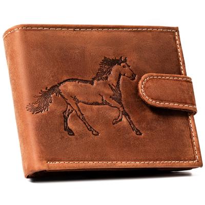 Men's Leather Wallet N992L-CHM-HORSE-BL COGNAC