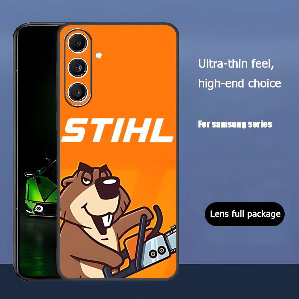 S-STIHL LOGO Крутой Инструмент Бренд Чехол для Телефона Для Samsung Galaxy S25 S24 S23 S22 S21 S20 Plus Ultra Note20 Мягкий Черный Samsung S23 orange