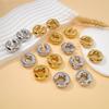 2026 European & American Fashion C-Shaped Stainless Steel Ear Clip: 18K Gold Swirl