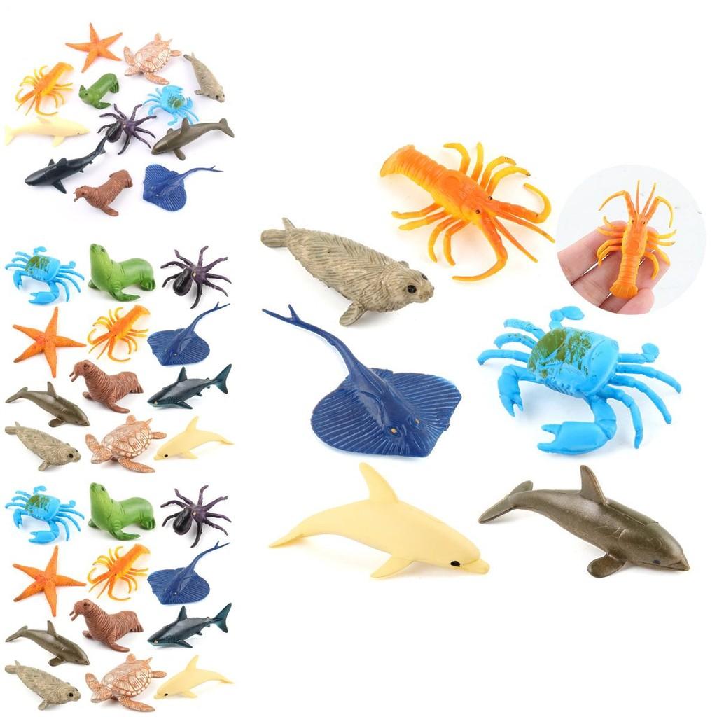 Realistic Ocean Creatures 12 Piece Set Pvc Marine Animal Models For Imaginative Play