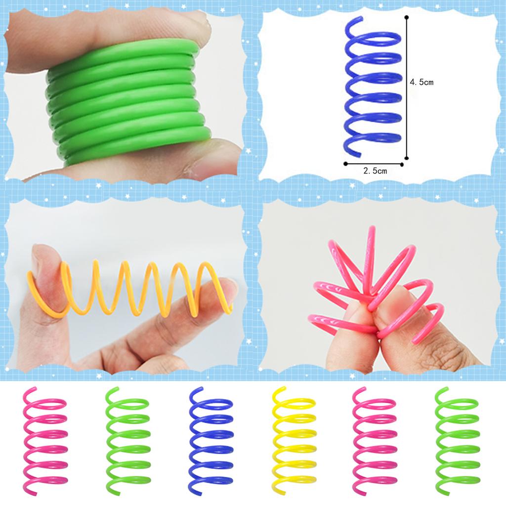 10/20pcs Spiral Wire Spring Colorful Spring Pet Cat Adult Stress Relieving Fingertip Toy