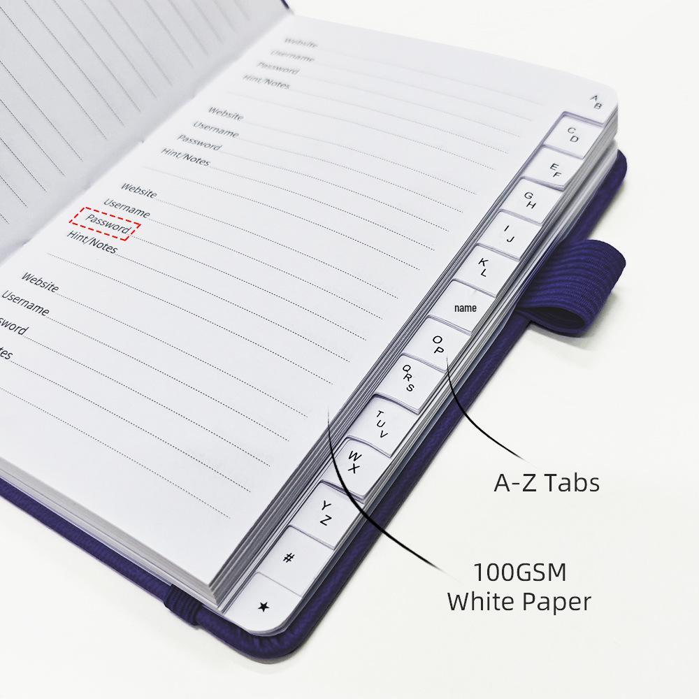 Trendy A6 Password Address Notebook with Strap