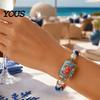 Marine Theme Decorative Bracelet Ocean Animal Bead for Men Women, Nautical Sea Anniversary Jewelry Lovers Life Elastic Adjustable Bracelet,