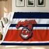 Cleveland Indians Print Flannel Blanket High Quality Warm Comfortable Cover for All Seasons Perfect for Gifts Home Decor