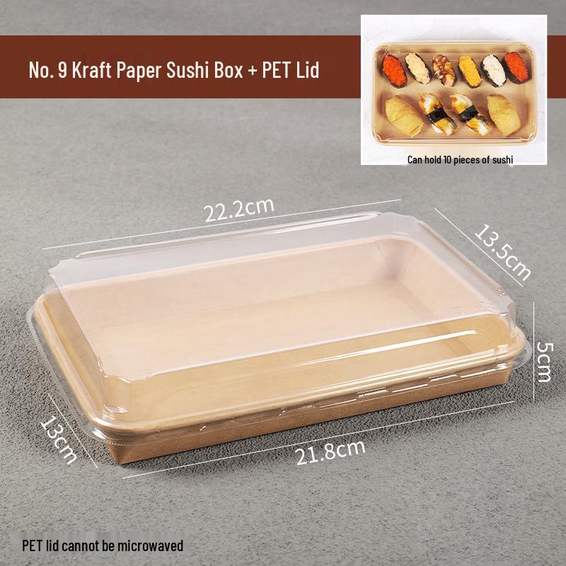 Disposable Kraft Paper Sushi Containers with Lids