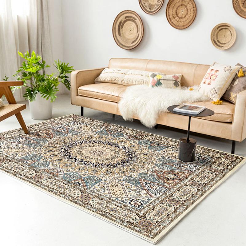 Retro Europäischer Teppich Wohnzimmer Große Fläche Dekoration Sofa Bereich Teppiche für Schlafzimmer Garderobe Rutschfeste Bodenmatten